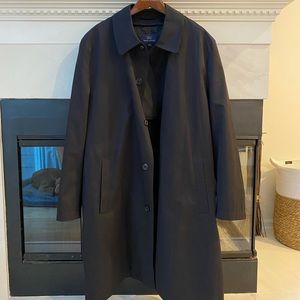 Brooks Brothers single breasted men black trench coat Sz XL